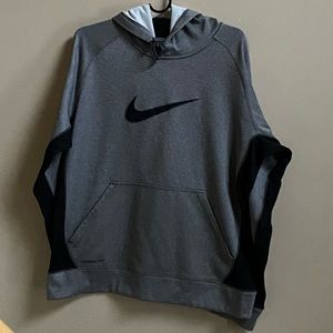 NIKE MENS THERMA-FIT PULLOVER HOODIE SWEATSHIRT/GRAY-BLACK /LARGE/RN#56323